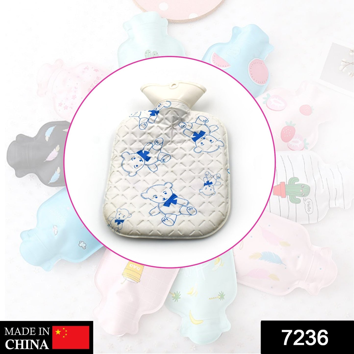 7236 Hot Water Bottle Bag For Pain Relief 