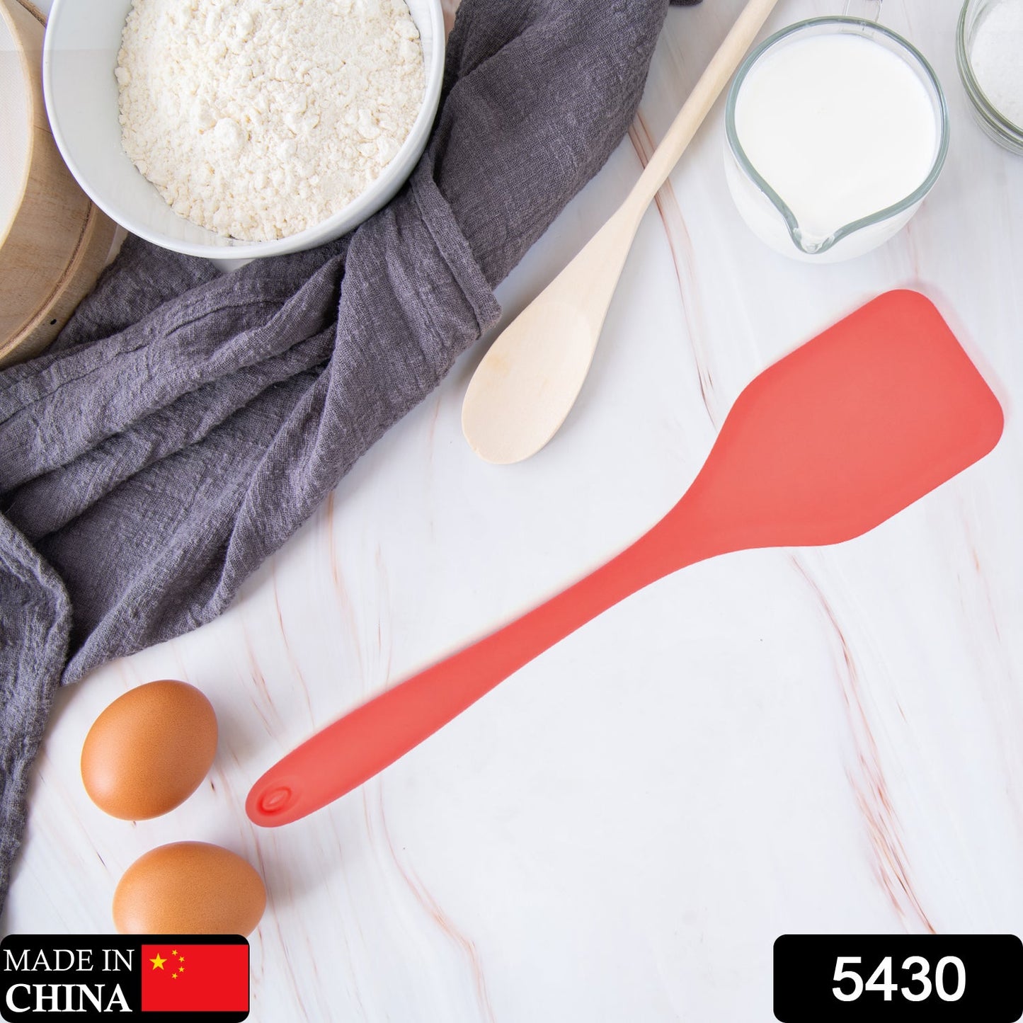 5430 Silicone Spatula Spoon, High Heat Resistant to 480°F, Hygienic One Piece Design, Large Non Stick Cooking Utensil (30cm)