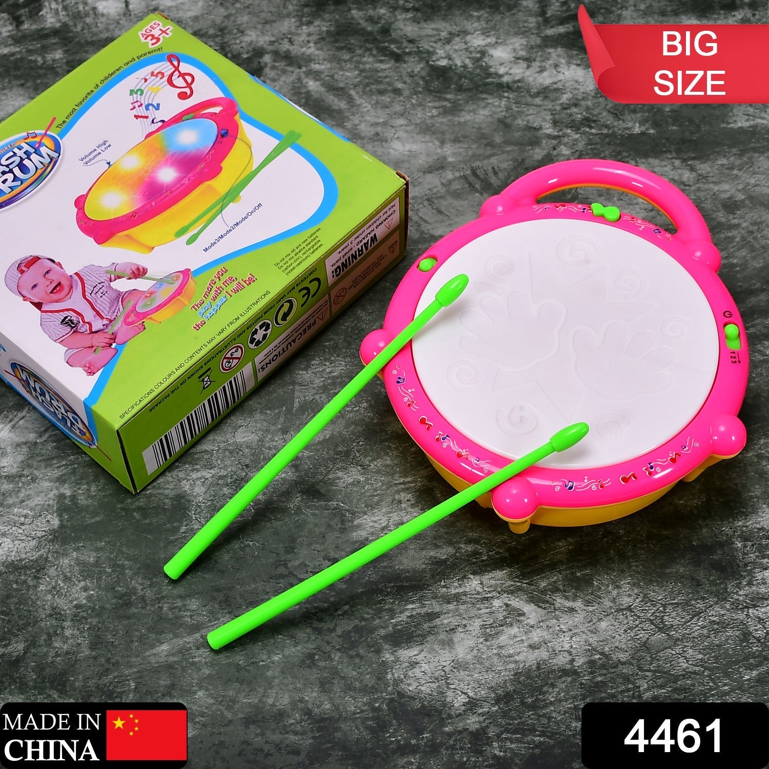 4461 Flash Drum Toys for Kids with Light & Musical Sound Colorful Plastic Baby Drum Musical Toys for Children Baby Toy Instrument Best Gift for Boys & Girls. 