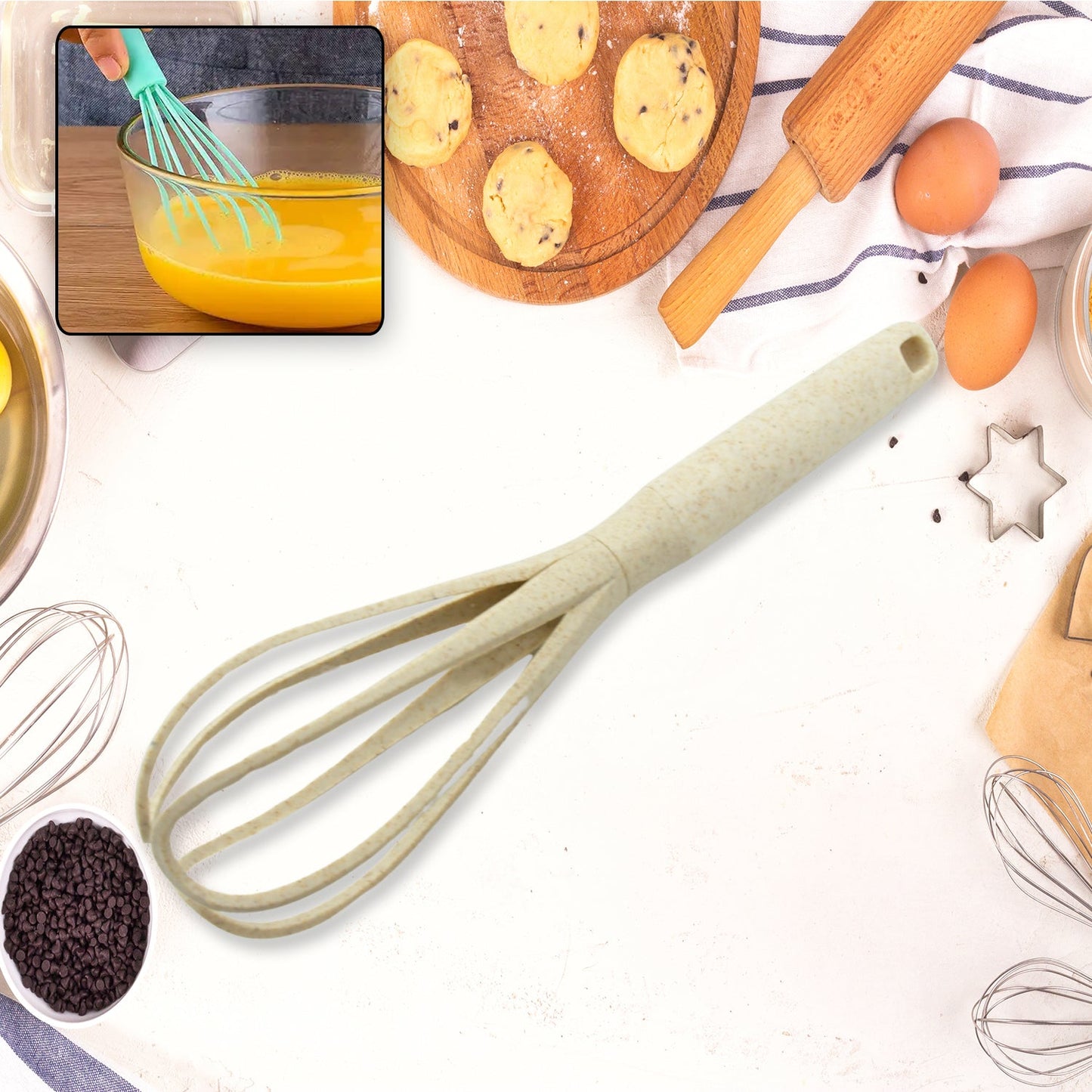 Plastic Kitchen Accessories Whisk , Pasta Spoon & Soup Spoon Heat Resistant  Non Stick Spoons Kitchen Cookware Items  (1 Pc )