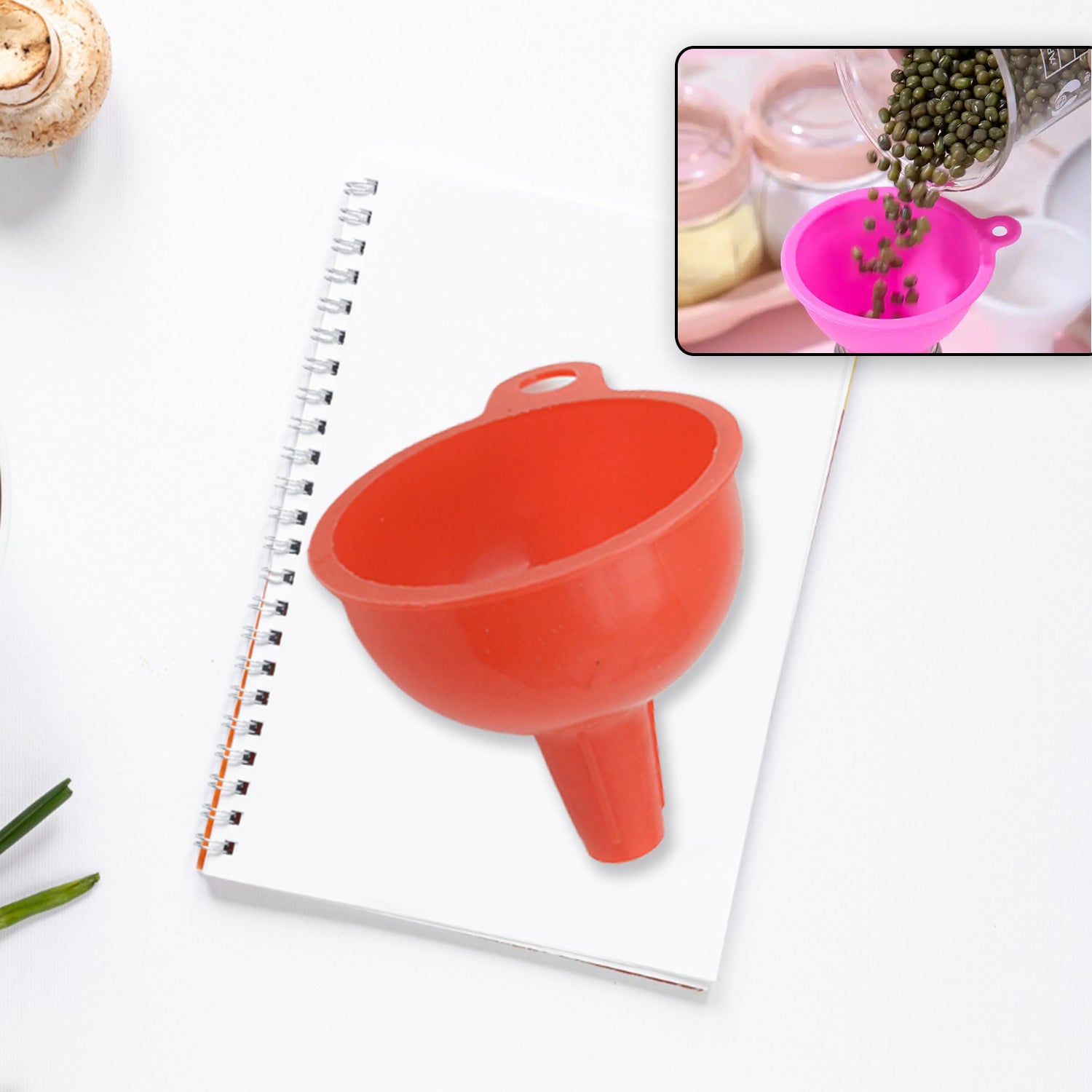 Silicone funnel for transferring liquids and grains safely