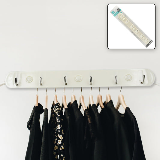 Multipurpose hangers, Wall Door Hooks Rail for Hanging Clothes for Hanging Hook Rack Rail, Extra Long Coat Hanger Wall Mount for Clothes, Jacket, Hats, 6 Hook