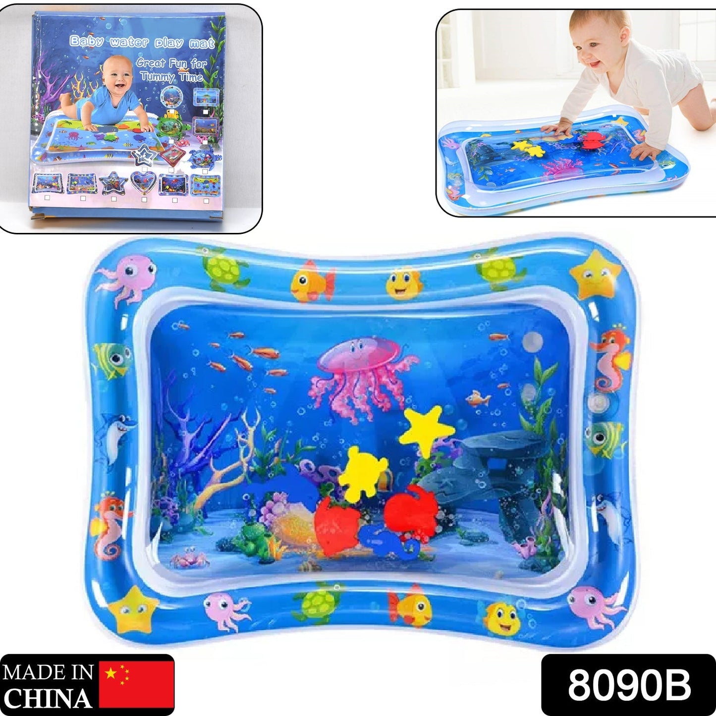 8090B Baby Kids Water Play Mat Toys Baby Slapped Pad Water & Leak Proof Baby Carpet Inflatable, Fun & Play Centre Indoor and Outdoor Water Play Mat 