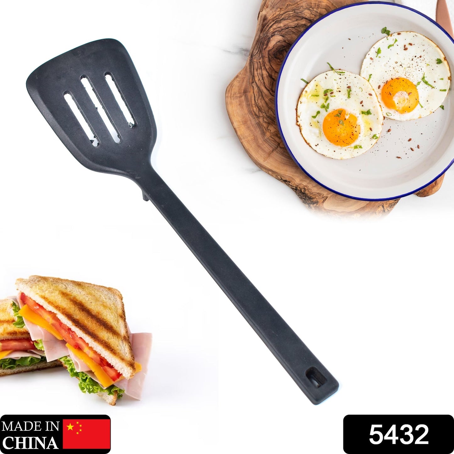 5432 Silicone Slotted Spatula, Non Stick Kitchen Turners, High Heat Resistant BPA Free Kitchen Utensils, Ideal Cookware for Fish, Eggs, Meat (30cm)