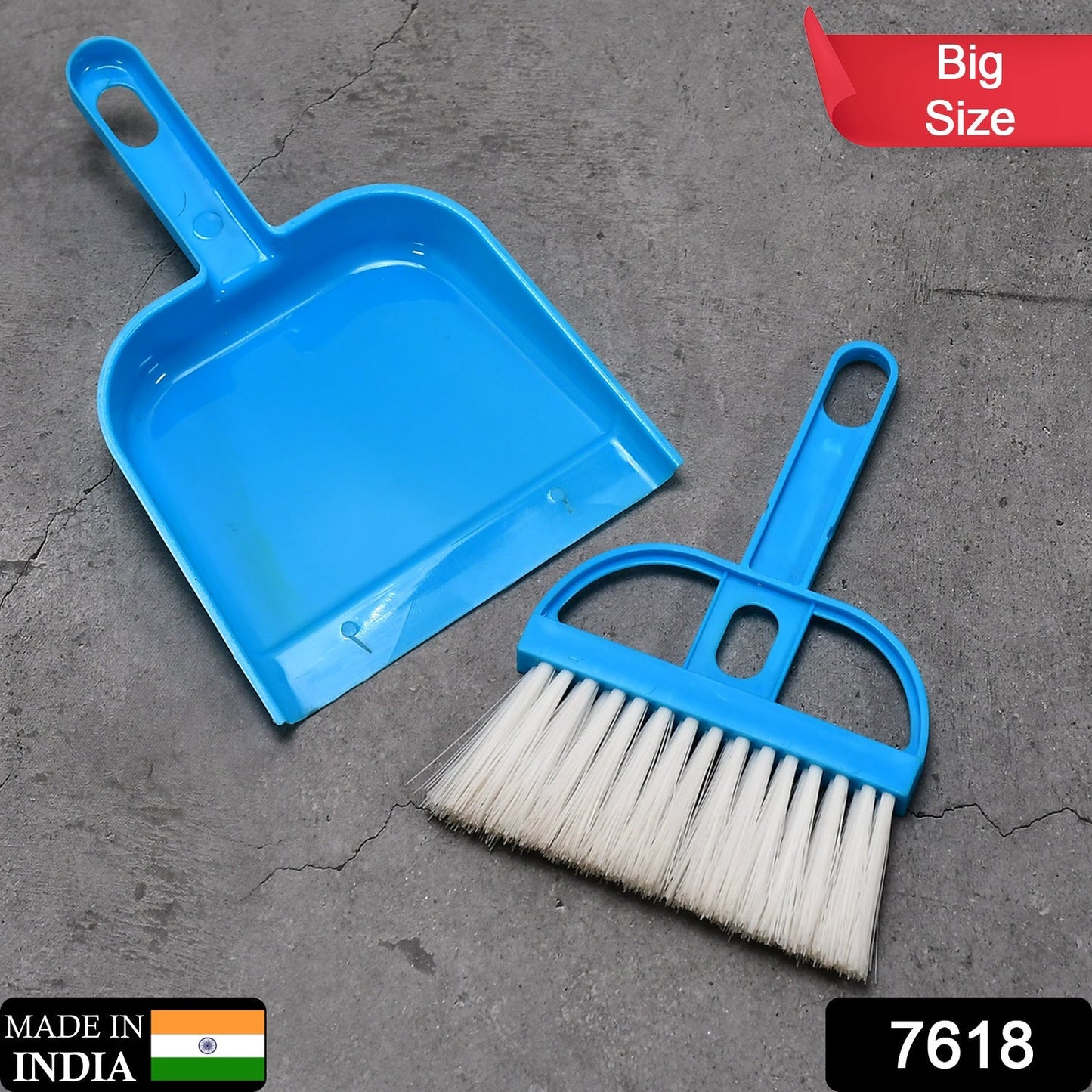 7618 Dustpan Supdi with Brush Broom Set for Multipurpose Cleaning Big Size 