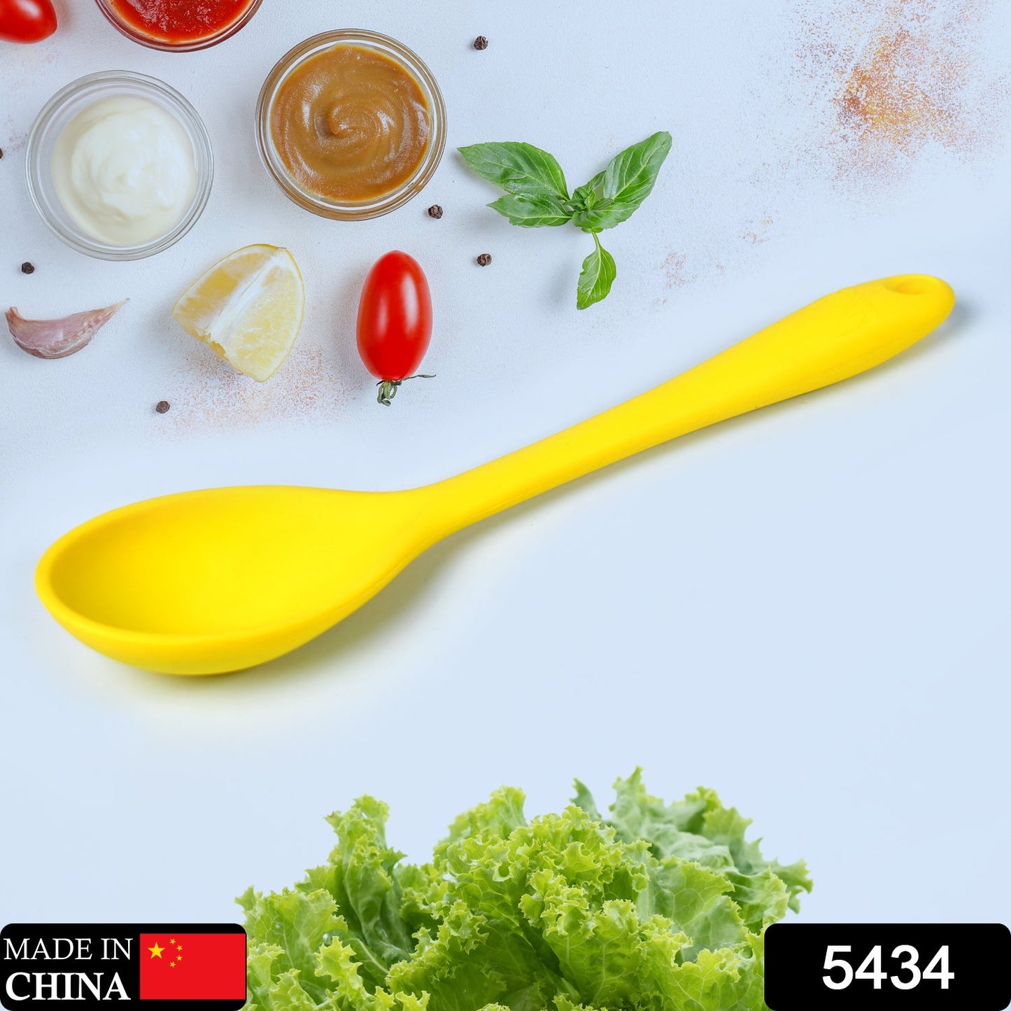 5434 Multi Purpose Heat Resistance Silicone Spatula Turner Non-Stick Silicone Kitchen Tools (28cm)