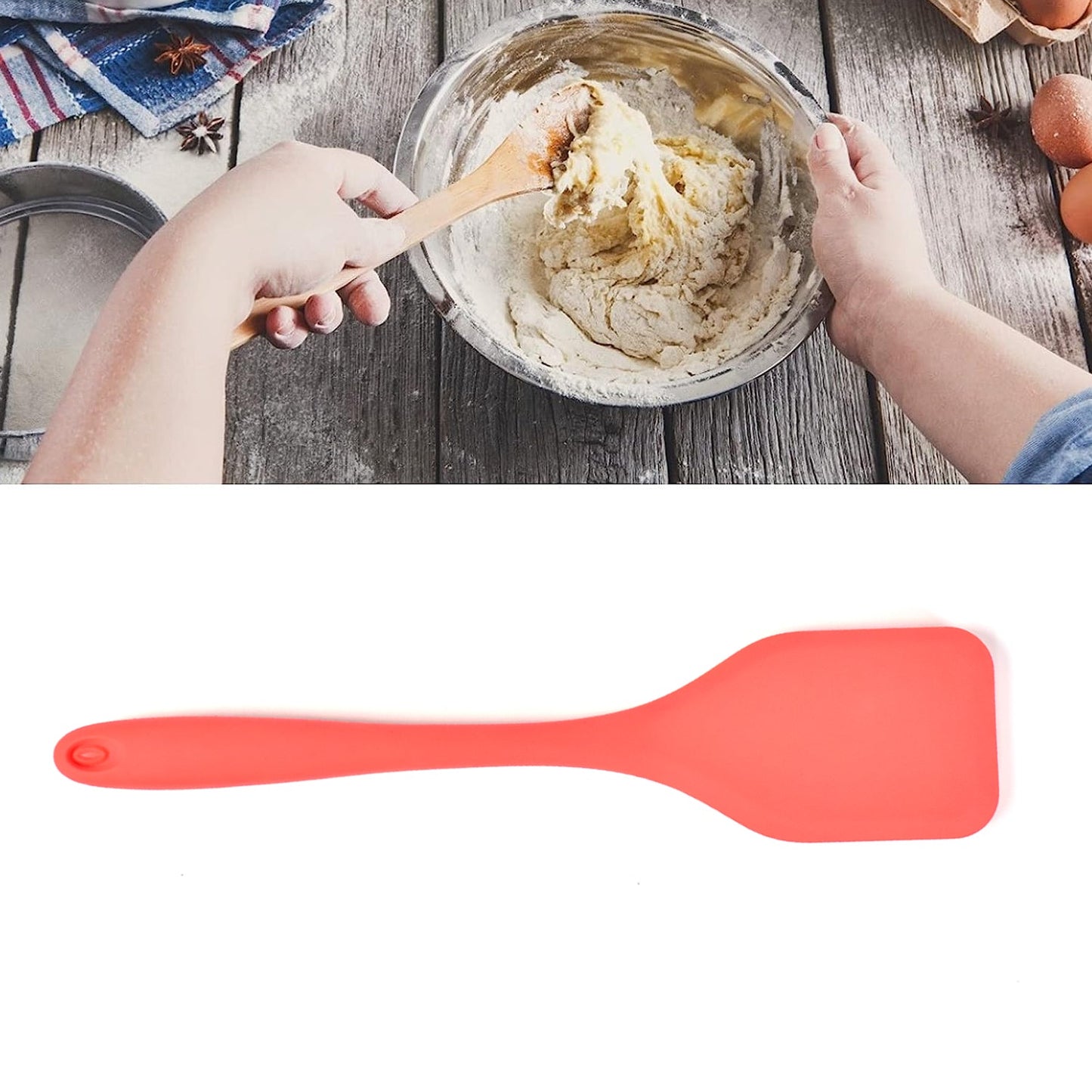 5430 Silicone Spatula Spoon, High Heat Resistant to 480°F, Hygienic One Piece Design, Large Non Stick Cooking Utensil (30cm)