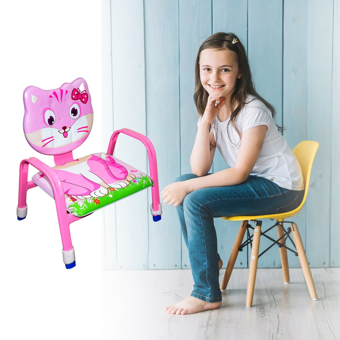 Cartoon Baby Chair Strong Steel Cushion & Comfortable Baby Chair High Quality Chair (1 Pc)