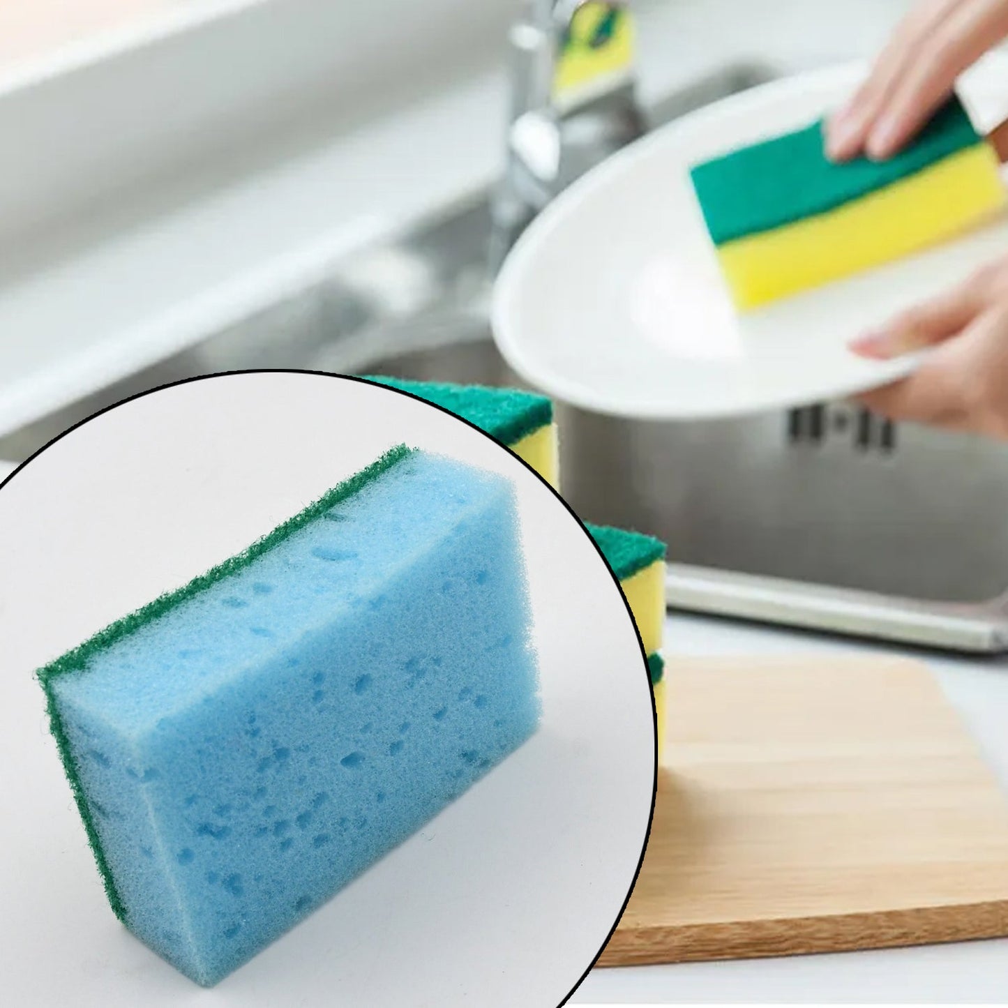 Multi-Purpose Small, Medium & Big 2 In 1 Color Scratch Scrub Sponges, Sponge, Wear Resistance, Dish Washing Tool, High Friction Resistance Furniture for Refrigerator Sofa for Kitchen, Household (1 Pc)