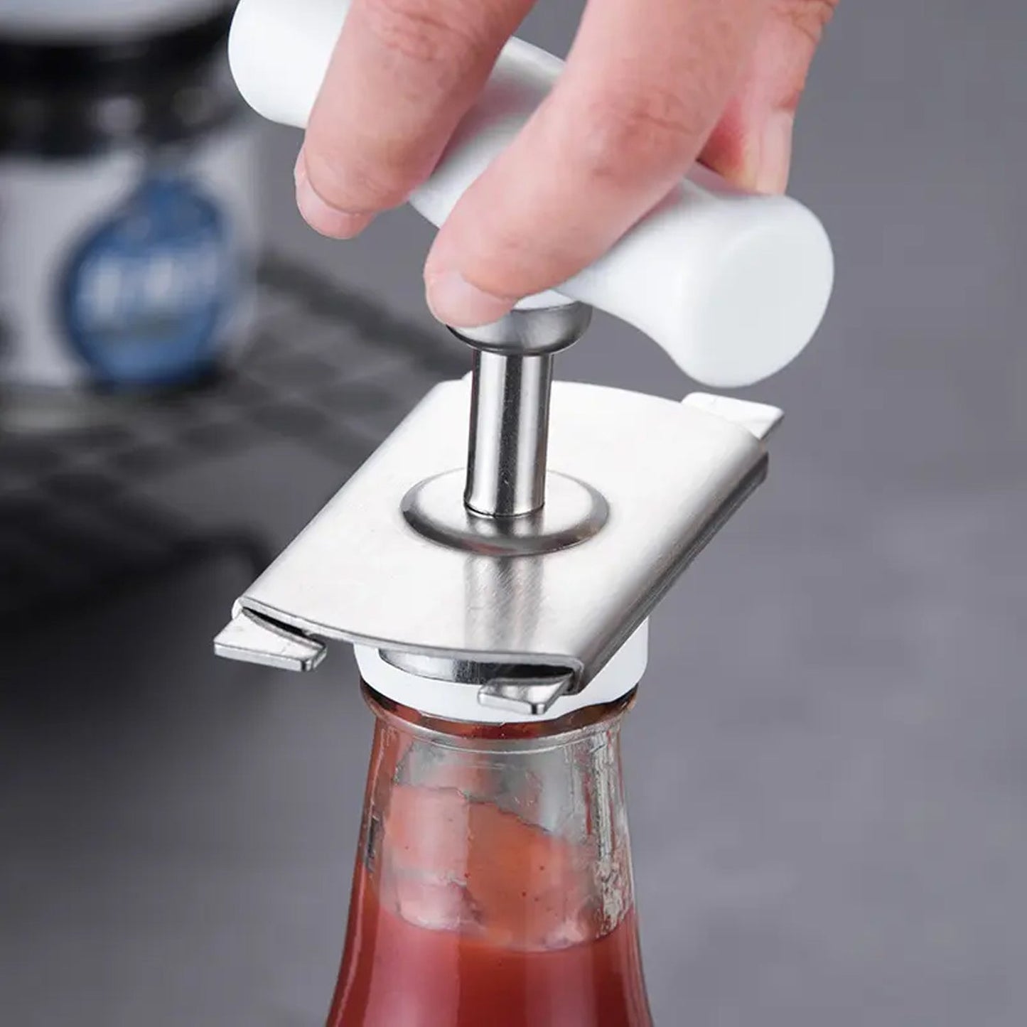 9411 Adjustable Bottle Opener Labour-Saving Stainless Steel Jar Opener Arthritis Lid Opener Gripper Tool Spiral Can Sealing Lid Remover (1 Pc )