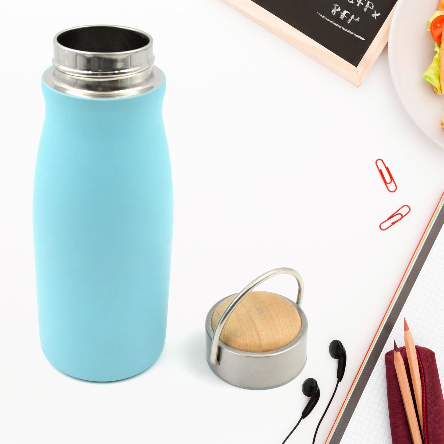 0285 Stainless Steel Water Bottle With Handle, Fridge Water Bottle, Stainless Steel Water Bottle Leak Proof, Rust Proof, Hot & Cold Drinks, Gym Sipper BPA Free Food Grade Quality, Steel fridge Bottle For office/Gym/School (360 ML)