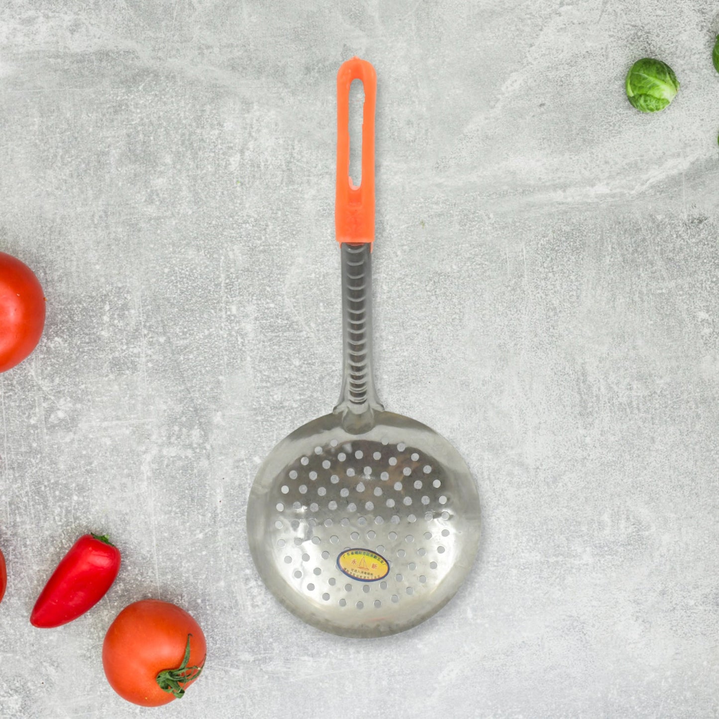 Colander Spoon, Non Slip Hand Polished Thickened Hot Pot Spoon for Kitchen for Restaurant, Stainless Steel Cooking Colander Skimmer Slotted Spoon Kitchen Strainer Ladle with Long Handle for Kitchen Cooking Baking (35 Cm & 34Cm)