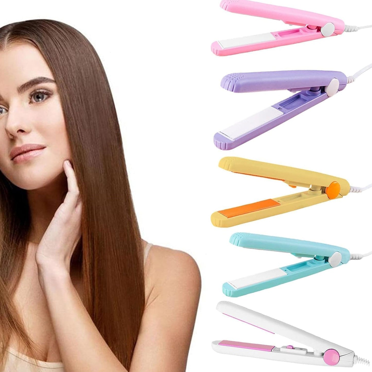 Beauty and Personal Care Professional Ceramic Plate Mini Hair Styler Straightener and Curler