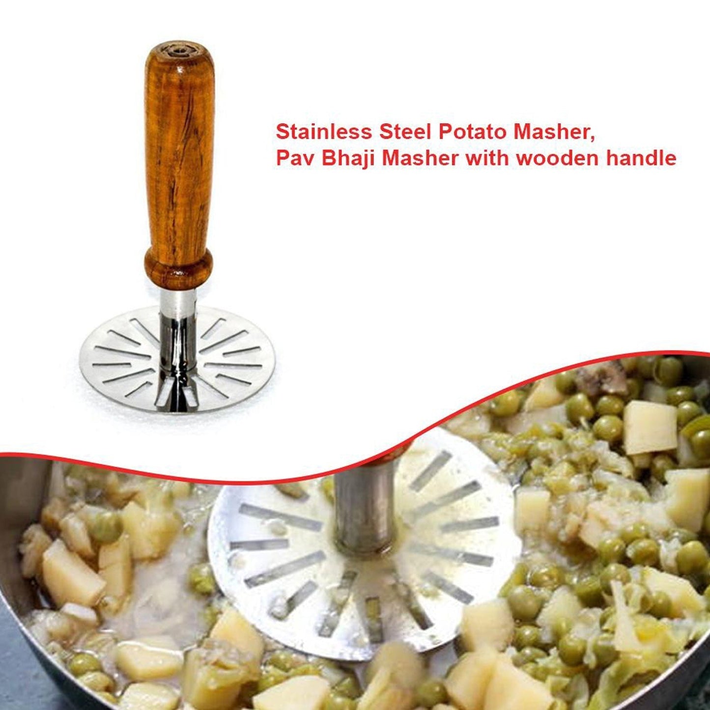 0064A Paubhaji Masher used in all kinds of household and kitchen places for mashing and making paubhajis. DeoDap