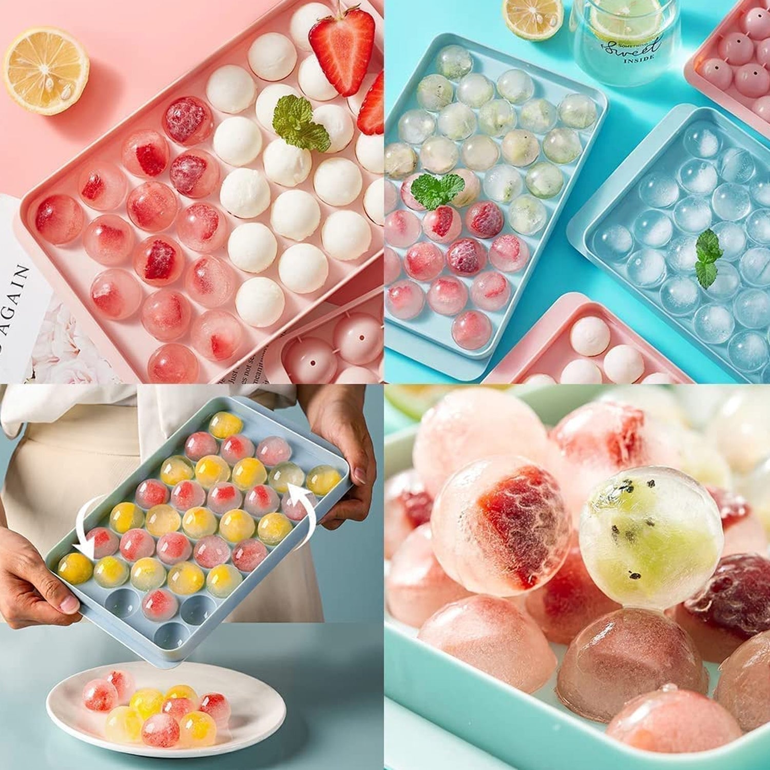 2486A Plastic Round BPA Free Reusable Ice Cube Ice Ball Mold/Lollipop Candy Maker DeoDap