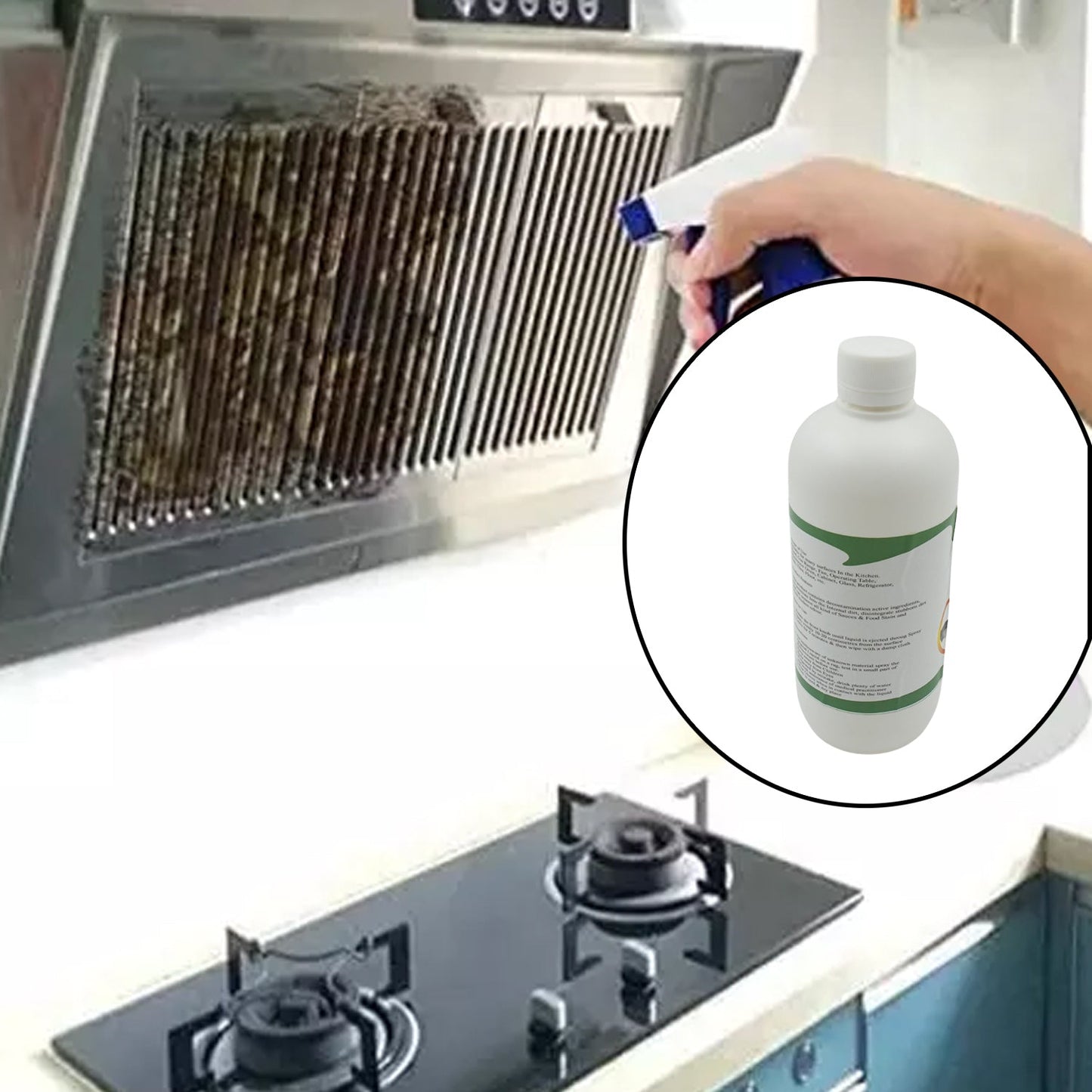 0310 Kitchen Cleaner Spray Oil & Grease Stain Remover Stove & Chimney Cleaner Spray Non-Flammable Nontoxic Magic Degreaser Spray for Kitchen Gas Stove Cleaning Spray (Approx 500ML)