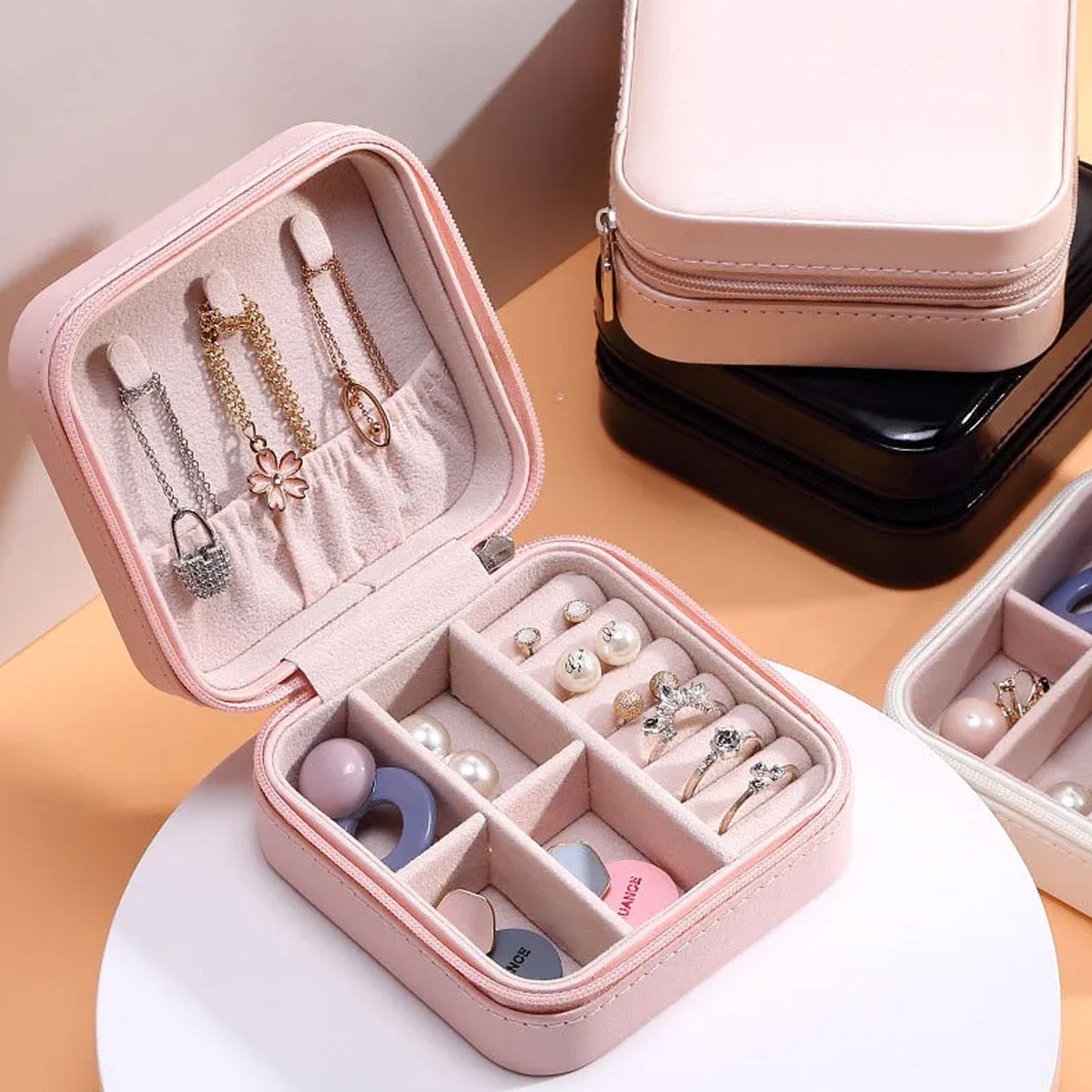 Mini PU Leather jewellery Box for Travel & Storage