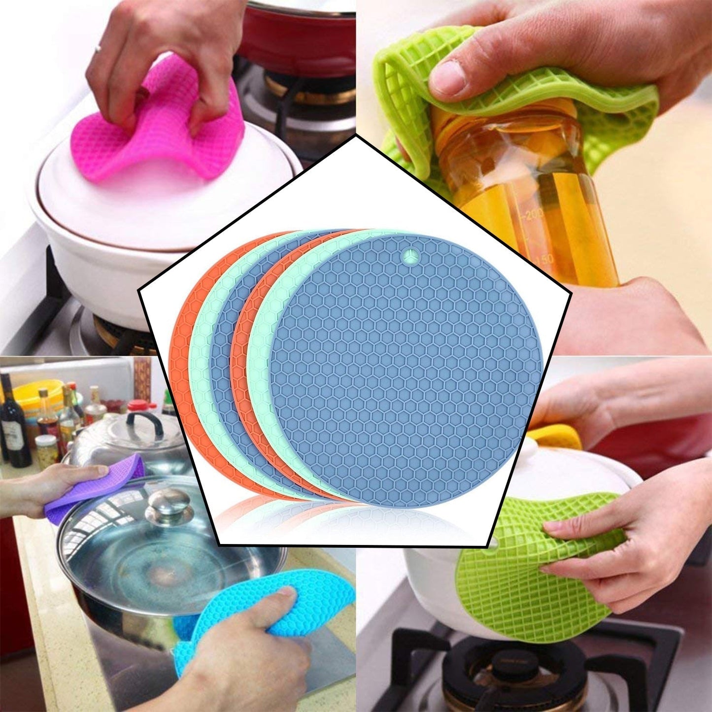 Silicone Trivet for Hot Dish and Pot, Silicone Hot Pads ( 1 pcs )