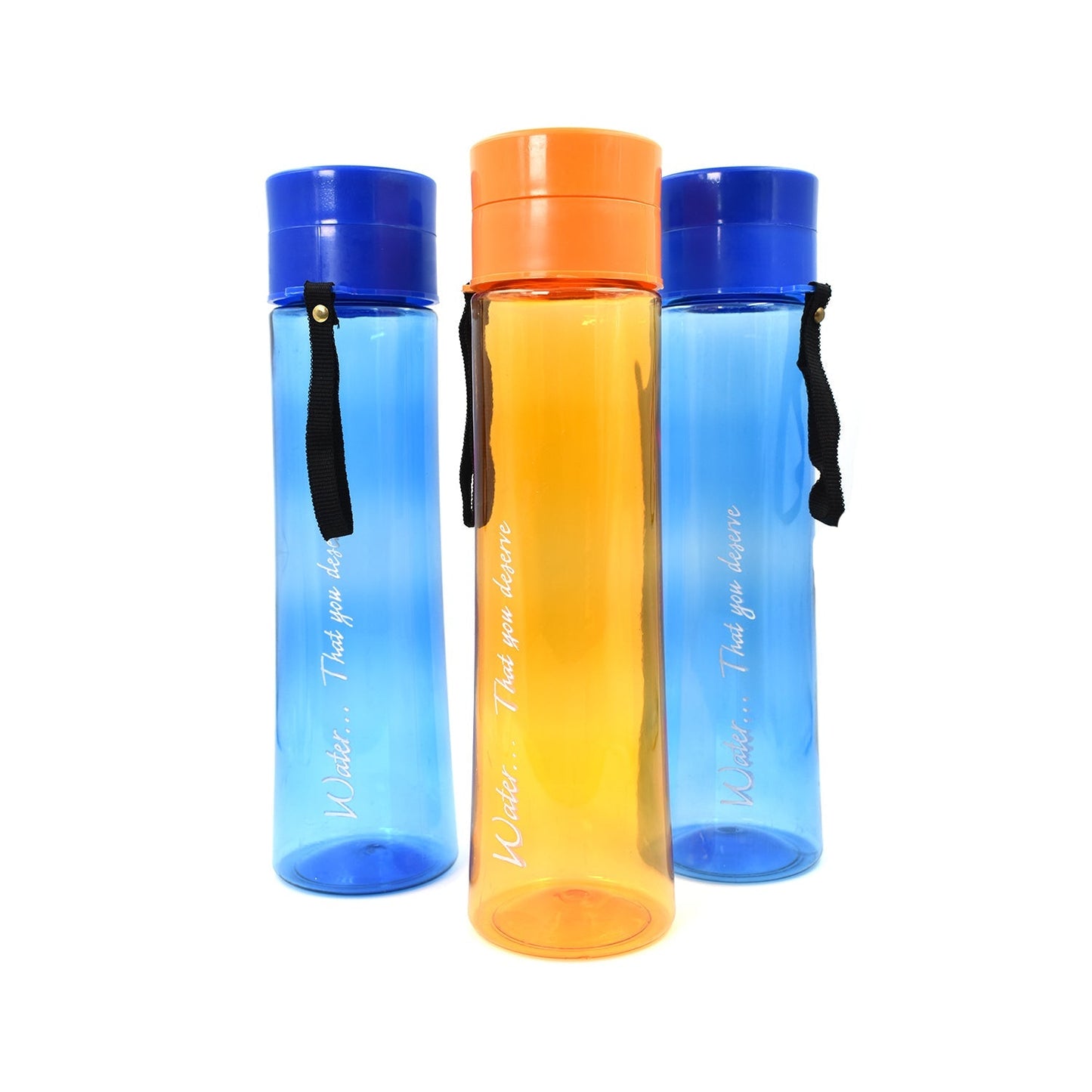 Durable, non-toxic water bottles, 1 liter, pack of 3