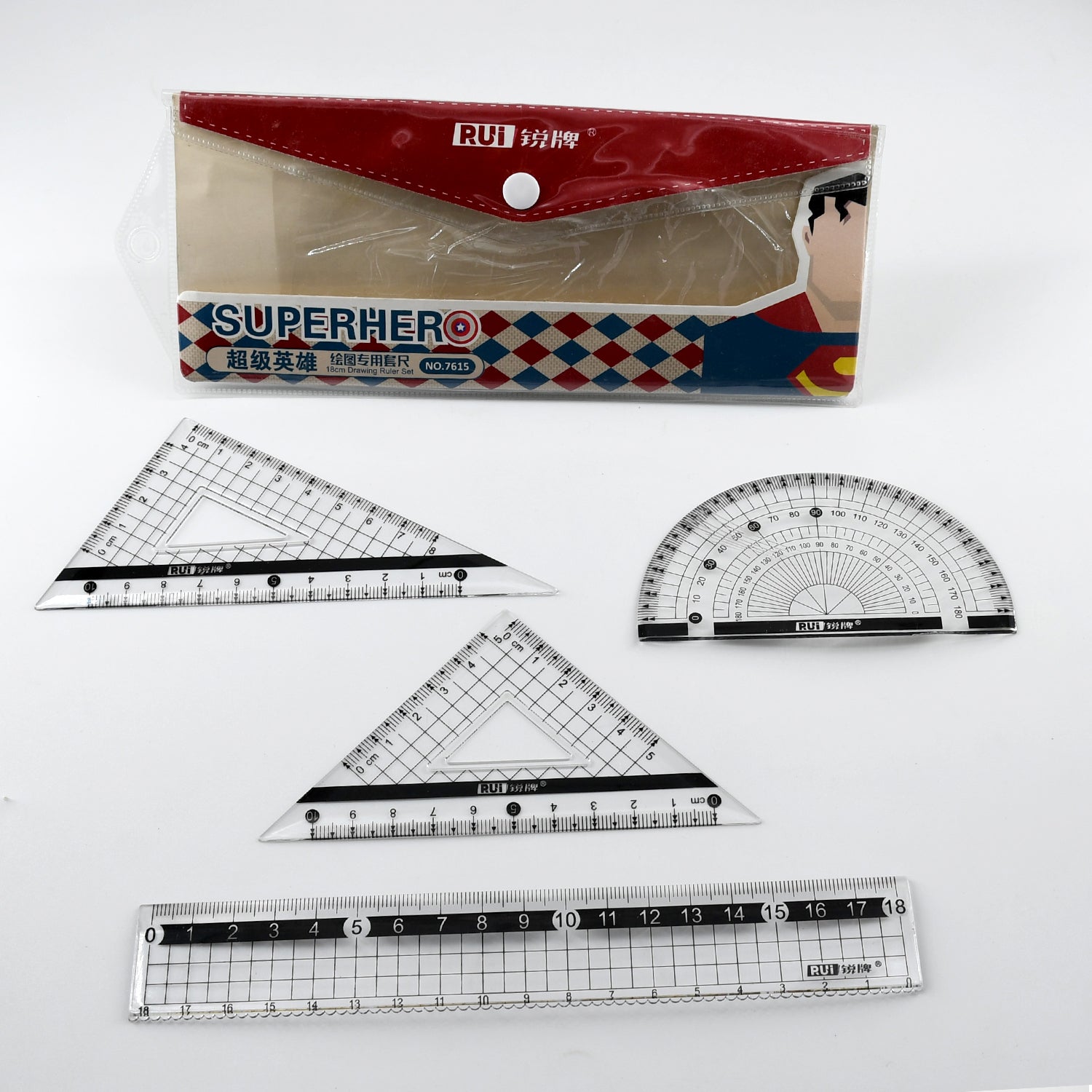 7917 4 Pcs/1 Set Geometry Ruler Straight Ruler Math Ruler Set School Rulers Kid Rulers Student Rulers 4 Piece Set Triangular Ruler Plastic Ruler Student Wave Clear Measuring Tools DeoDap