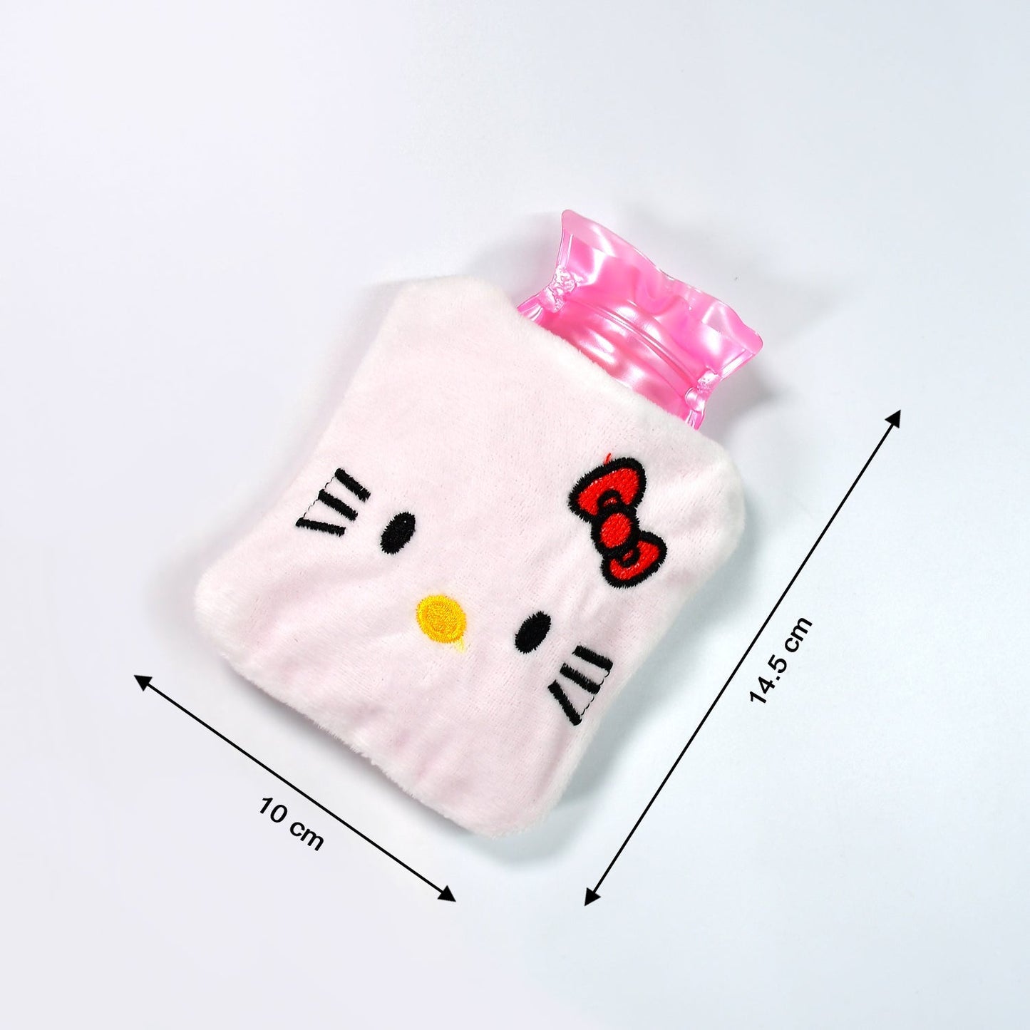 6526 White Hello Kitty small Hot Water Bag with Cover for Pain Relief, Neck, Shoulder Pain and Hand, Feet Warmer, Menstrual Cramps. 