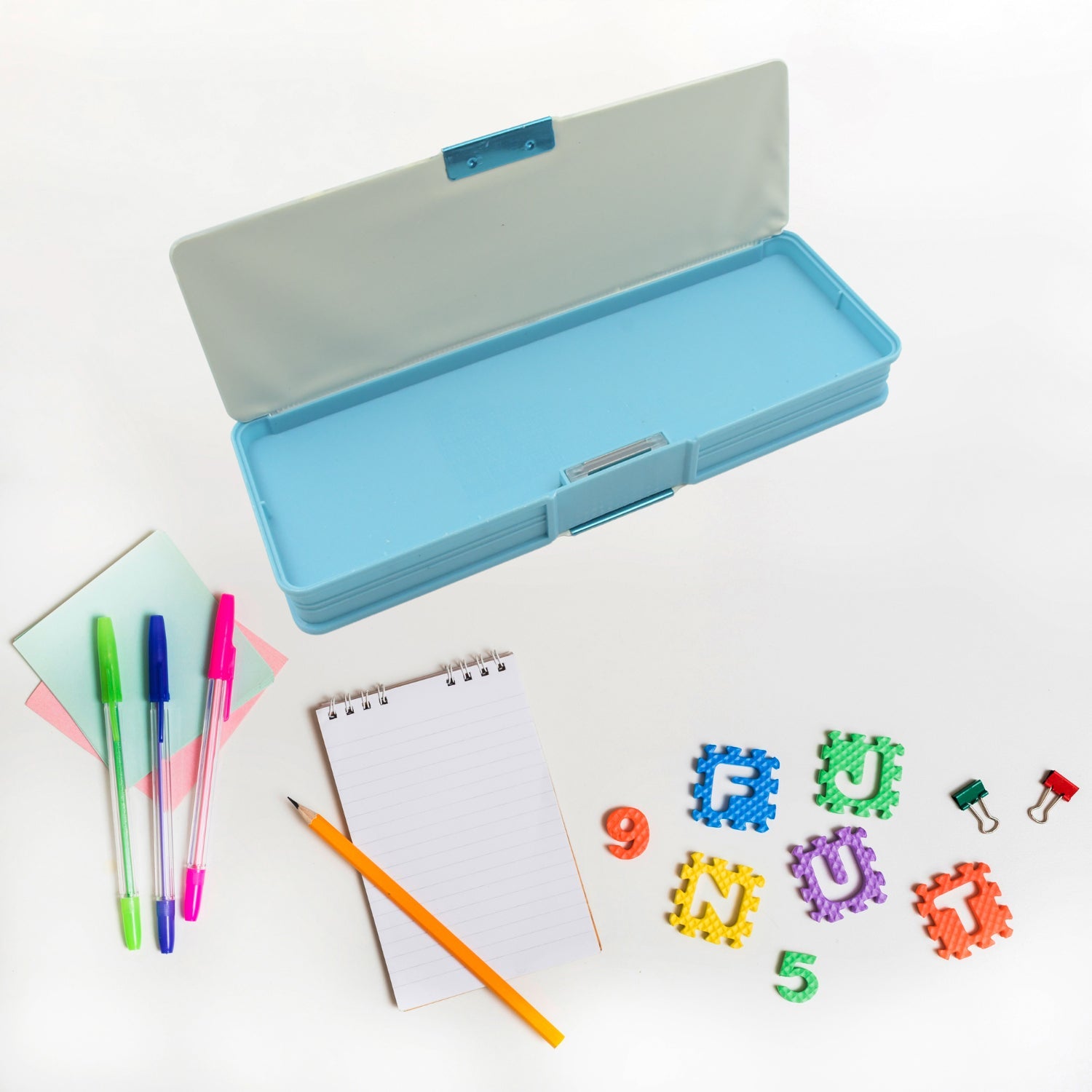 Magnetic pencil box with calculator for boys and girls