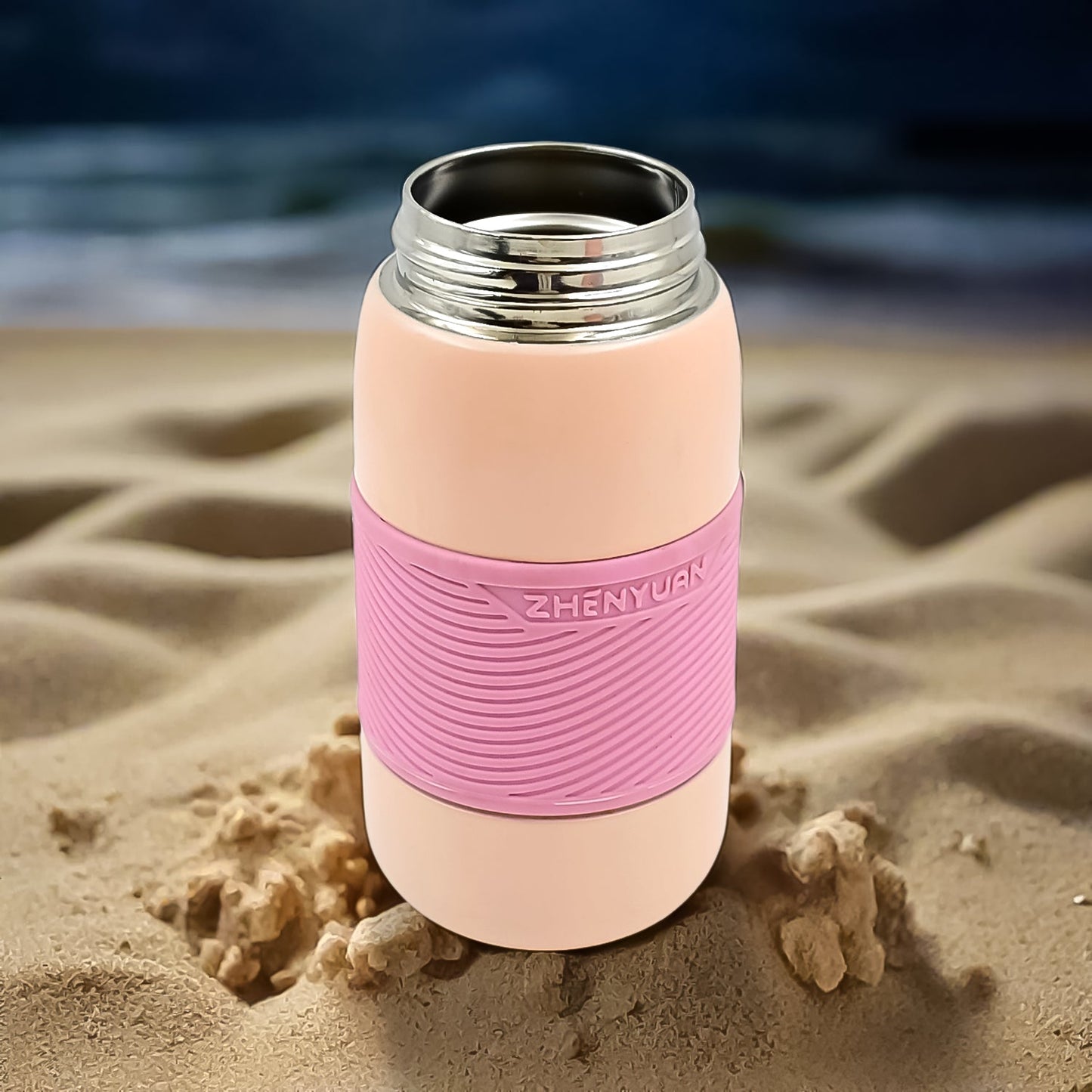 Insulated Stainless Steel Bottle With Rubber Grip (420 ML / Mix Design)