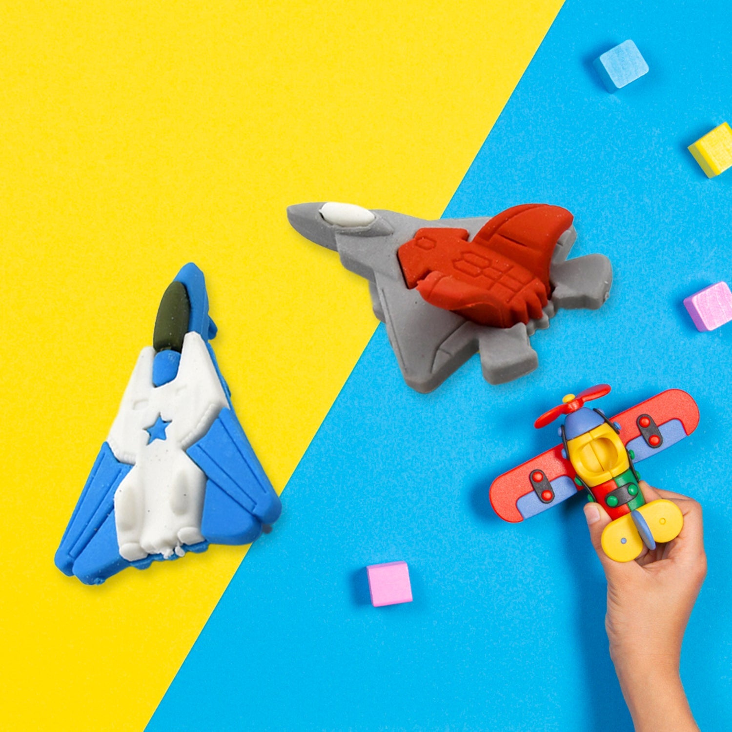 Kids' erasers for school and art