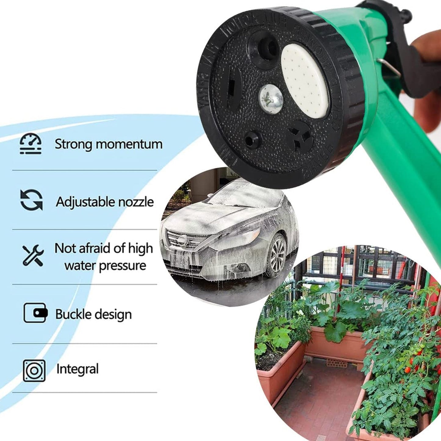 0477A  Garden Hose Nozzle Spray Nozzle with Adjustable For Garden & Multi Use 