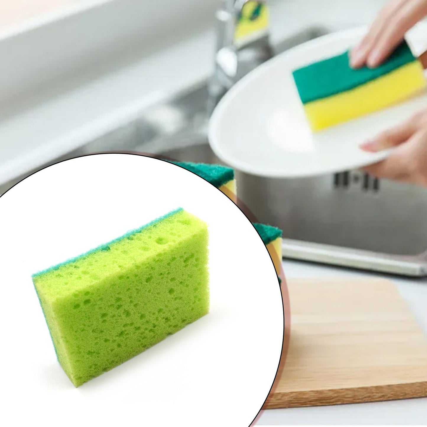 Multi-Purpose Small, Medium & Big 2 In 1 Color Scratch Scrub Sponges, Sponge, Wear Resistance, Dish Washing Tool, High Friction Resistance Furniture for Refrigerator Sofa for Kitchen, Household (1 Pc)