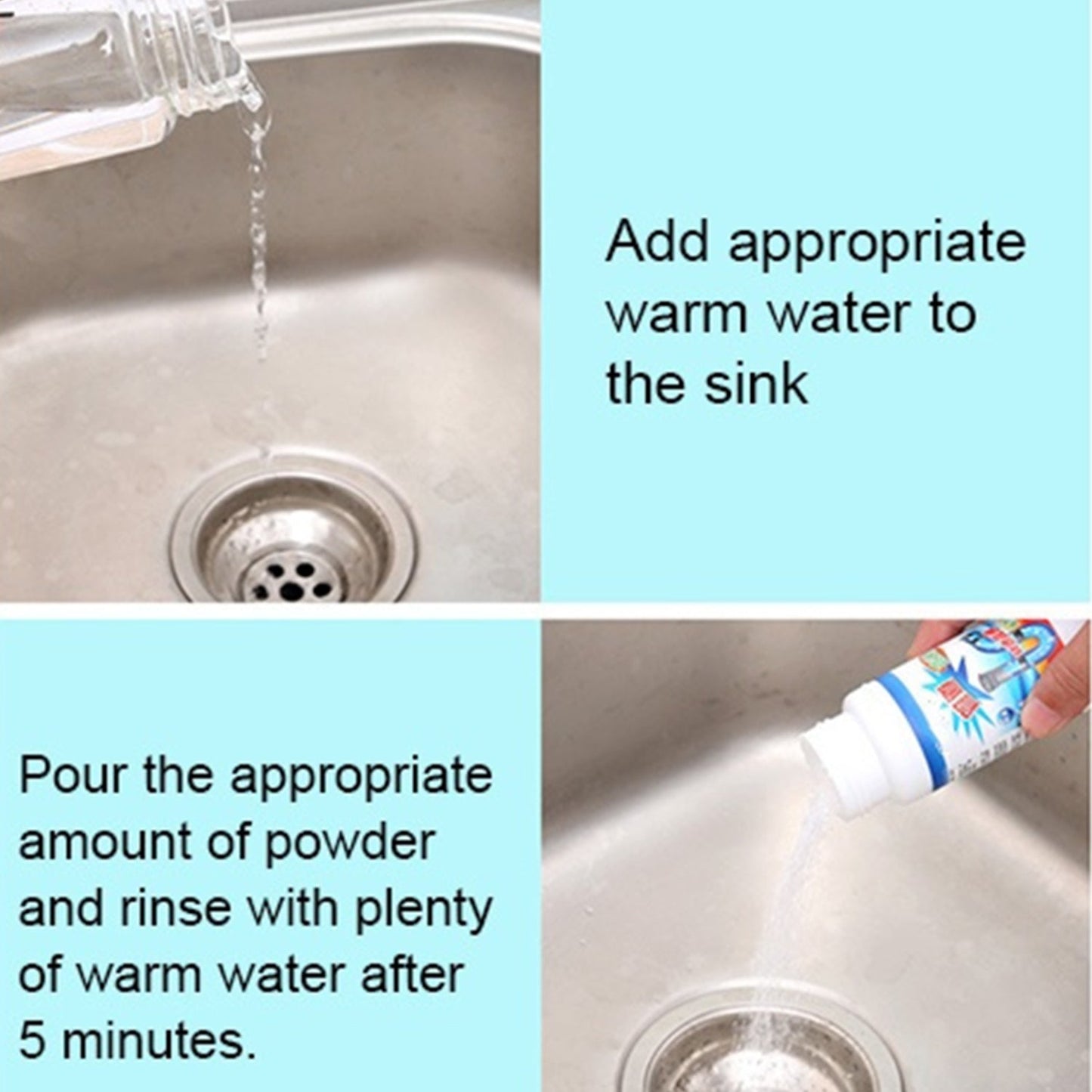 POWERFUL SINK AND DRAIN CLEANER, PORTABLE POWDER CLEANING TOOL SUPER CLOG REMOVER CHEMICAL POWDER AGENT FOR KITCHEN TOILET PIPE DREDGING