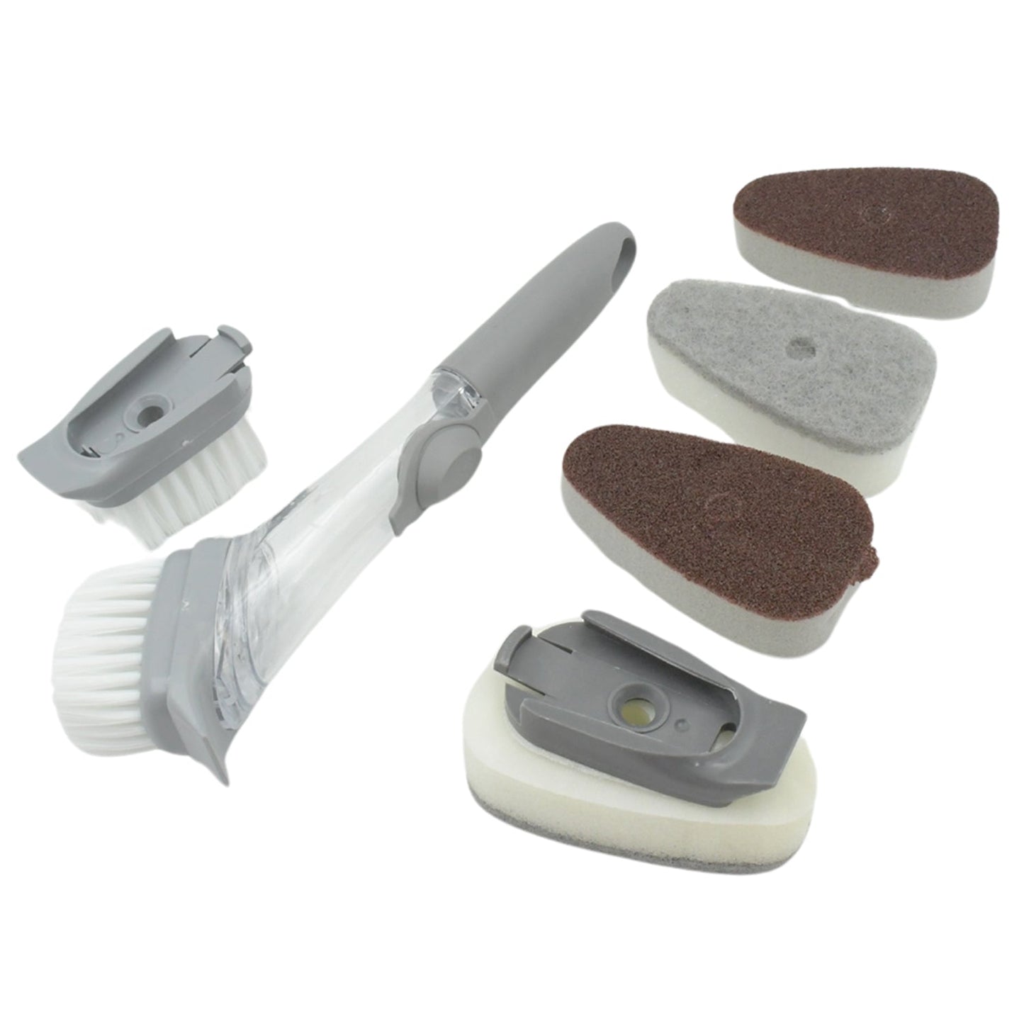 Home & Kitchen Cleaning Brushes, Scrubber, Soap Dispenser Scrub Brush for Pans Pots and Bathtub Sink (5 In 1 / 2 In 1)