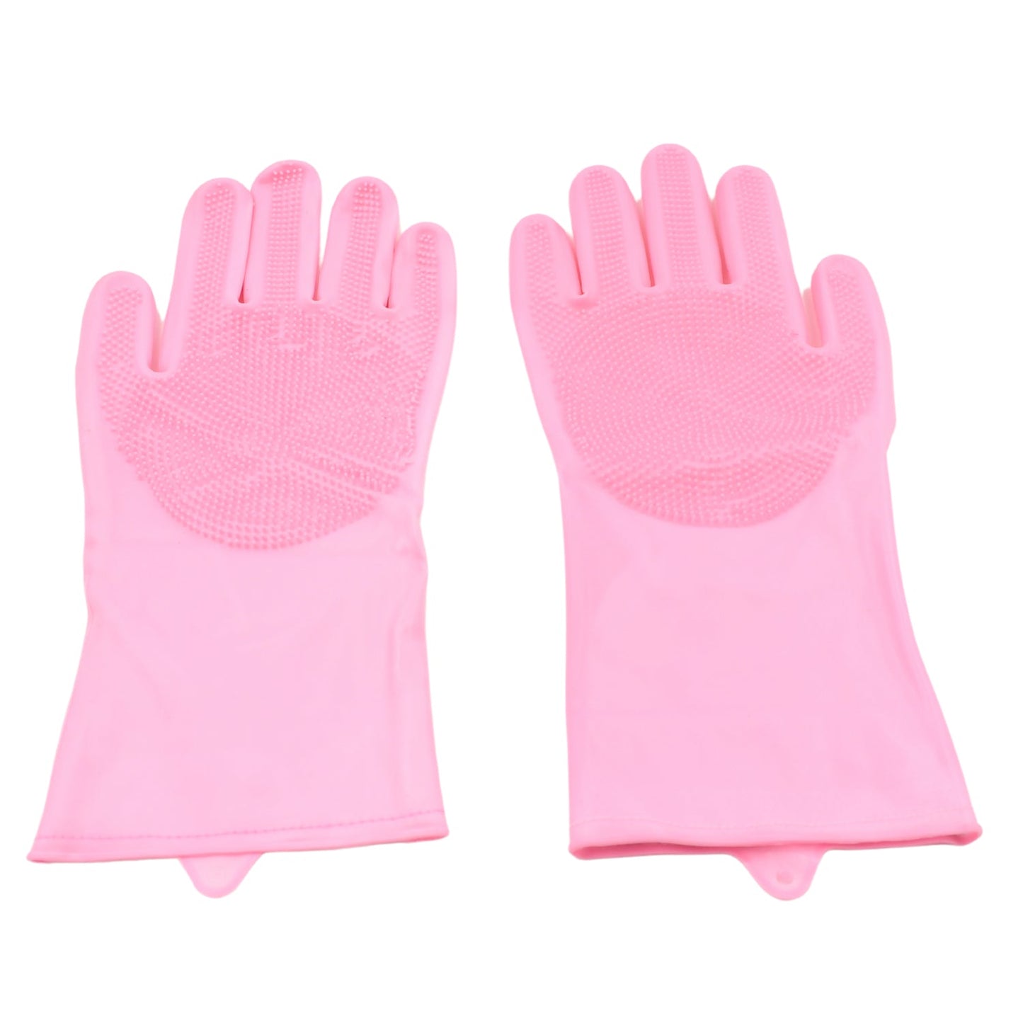 Dishwashing Gloves with Scrubber| Silicone Cleaning Reusable Scrub Gloves for Wash Dish Kitchen| Bathroom| Pet Grooming Wet and Dry Glove (1 Pair, 155Gm)