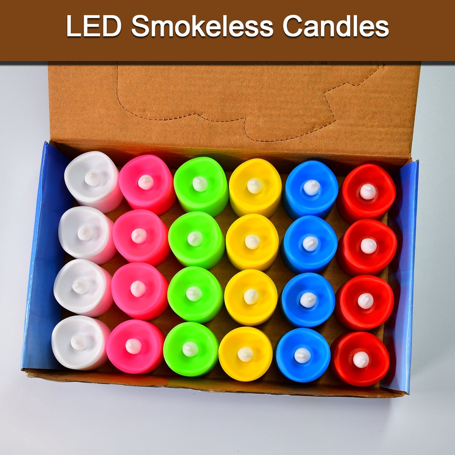 Pack of multicolor LED tealight candles