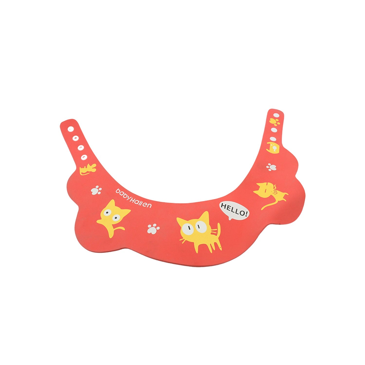 Silicone shower visor for babies, designed to protect eyes and ears while washing hair.