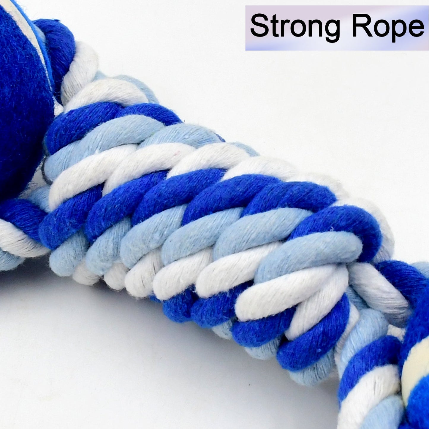 Durable Cotton Rope Dog Toy Two-Way Ball Design (1 Pc)