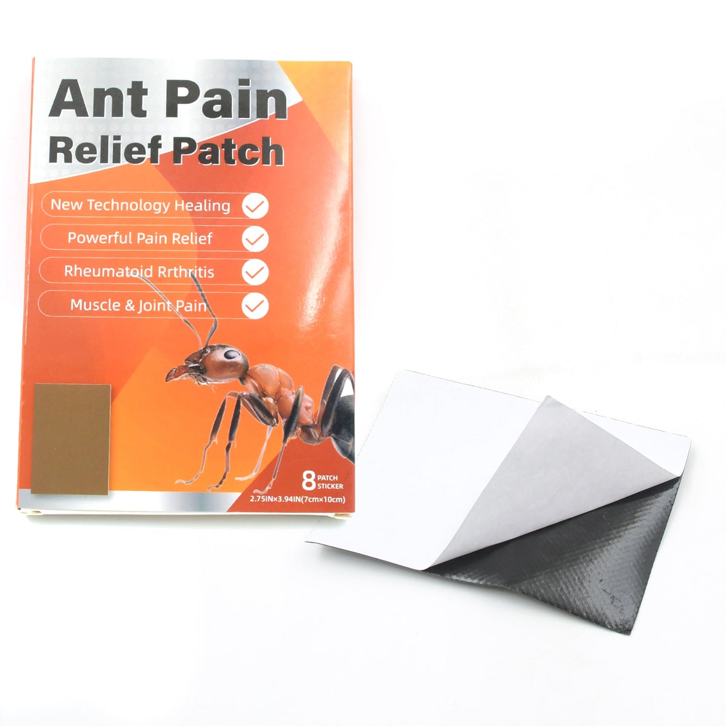 12559 Ant Pain Relief Patch - Pack of 8 Patches | Instant Relief from Muscular Pain & Joint Pain| Natural Pain Relief Patches | Powerful Pain Relief, No Side Effects