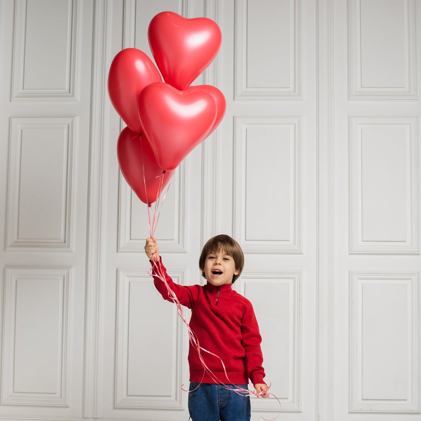 Heart shaped balloons Kinds of Rainbow Party Latex Balloons for Birthday / Anniversary / Valentine's / Wedding / Engagement Party Decoration Multicolor (4 Pcs Set)