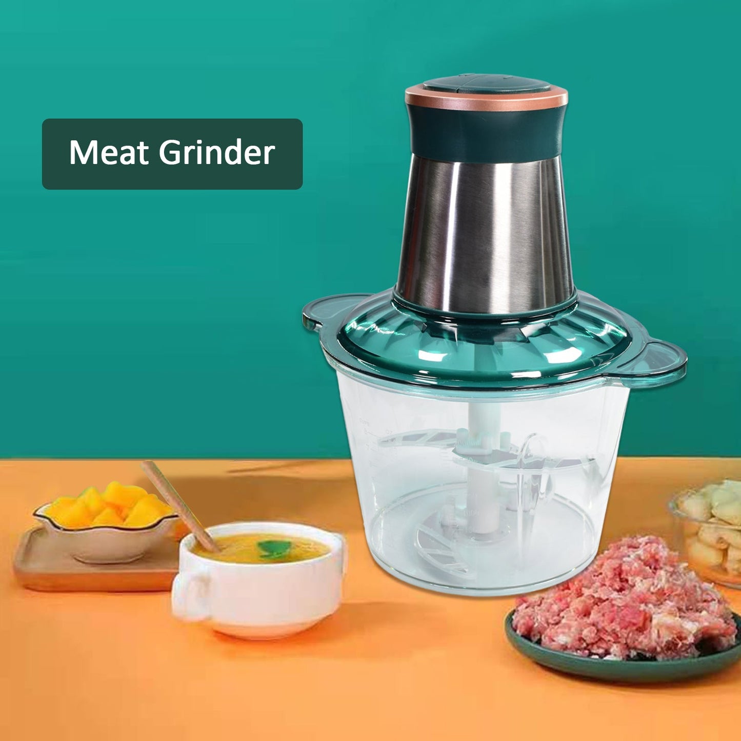 2811 Stainless Steel Electric Meat Grinders with Bowl for Food Chopping Meat & Vegetable. 