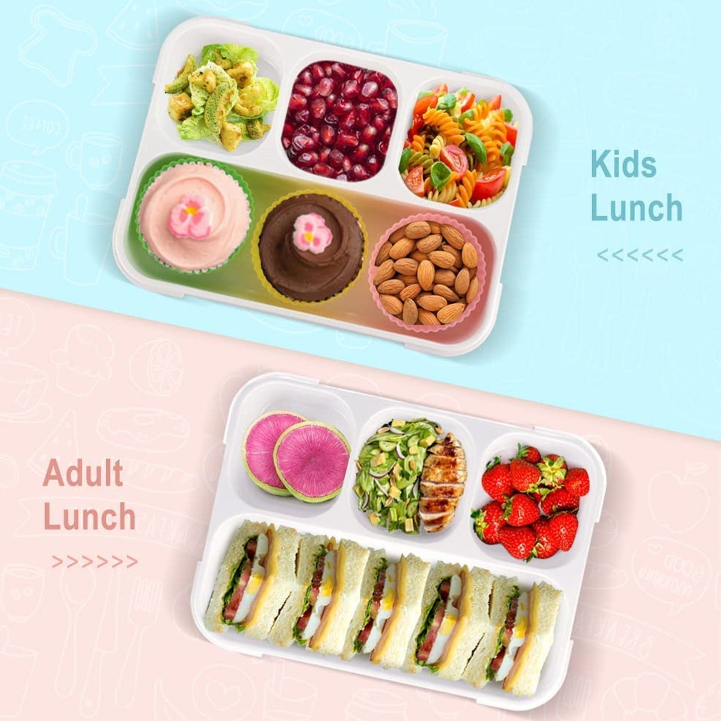 5212 Lunch Box 4 Compartment With Leak Proof Lunch Box For School & Office Use 