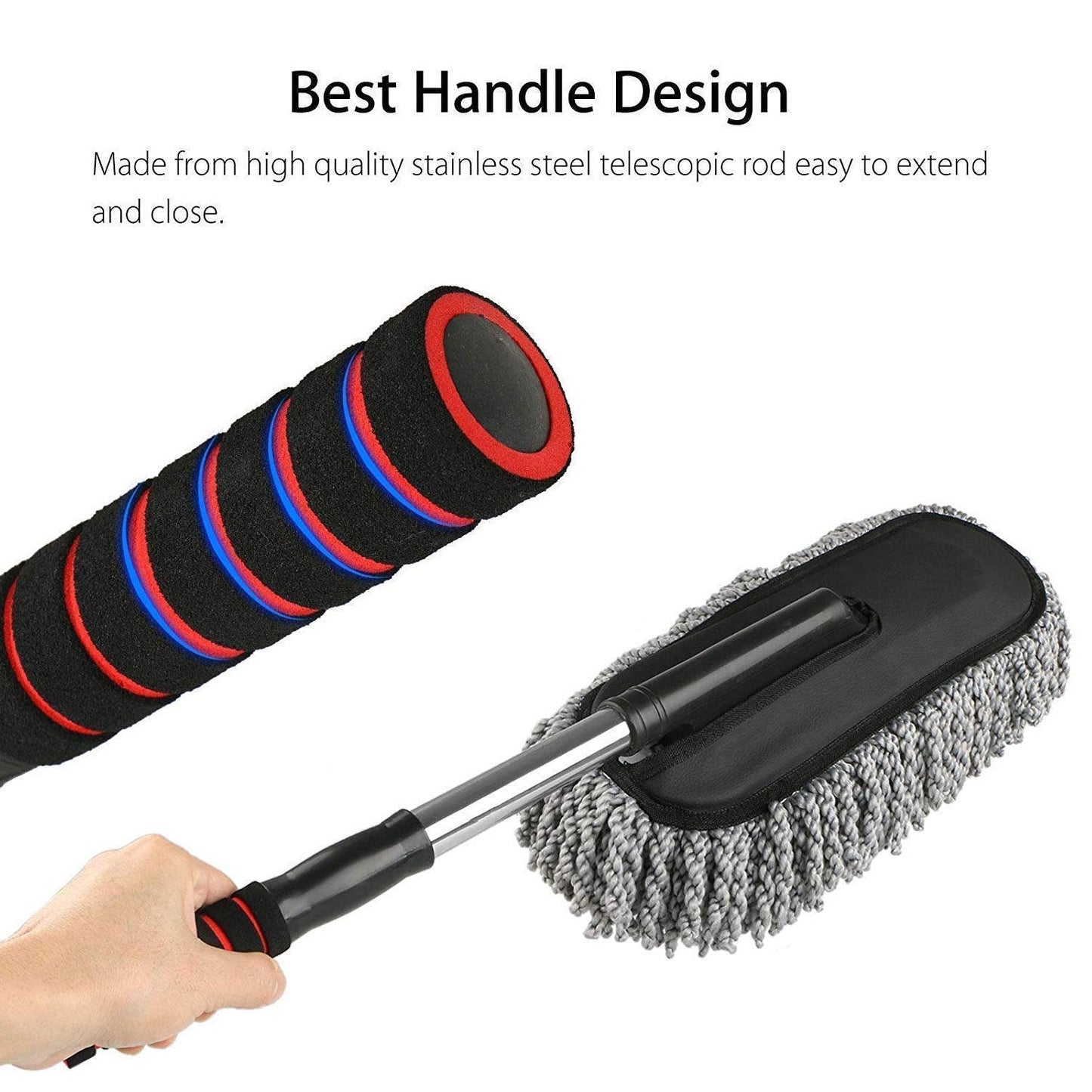 Car duster brush in use for cleaning