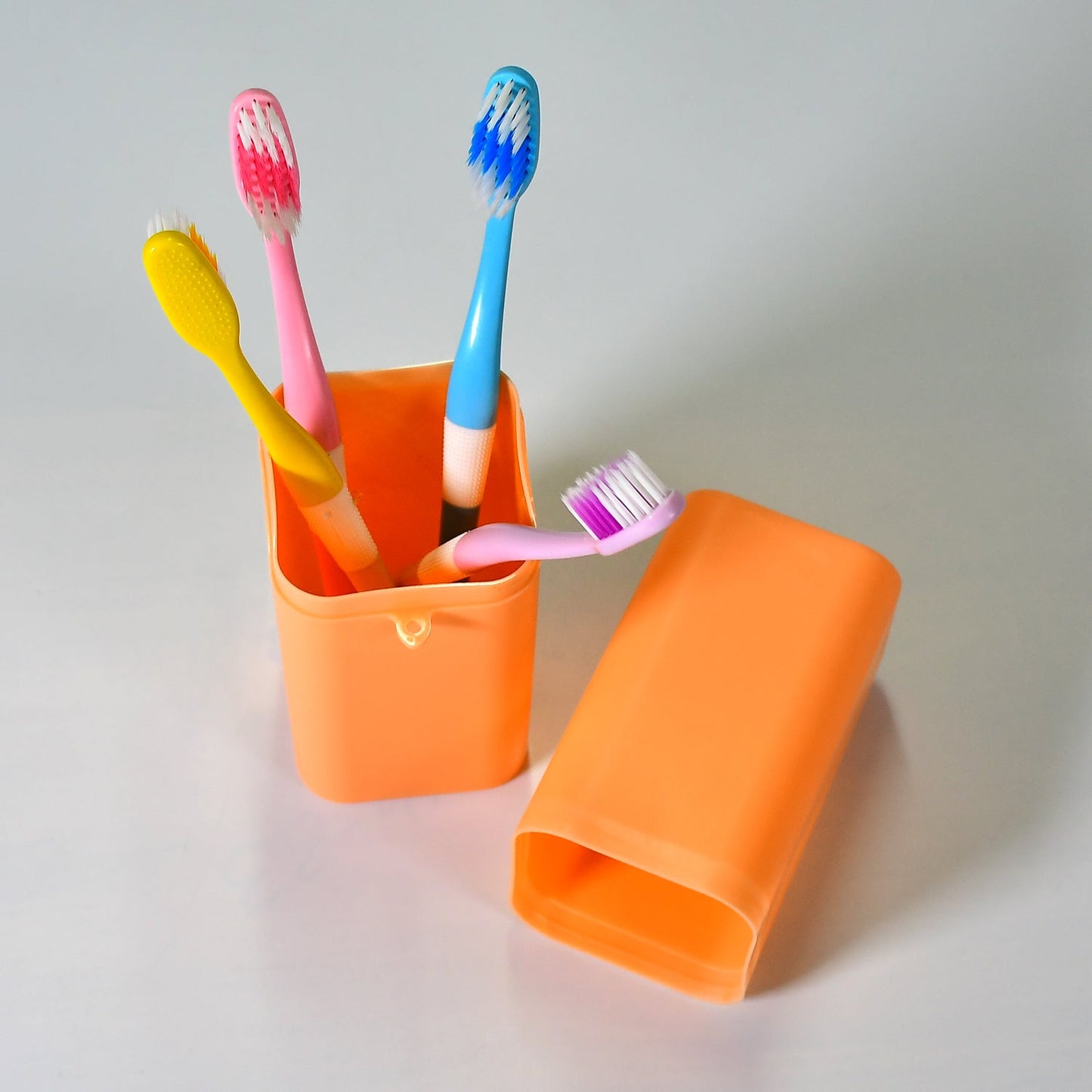 4993 Saffron Square Shape Capsule Travel Toothbrush Toothpaste Case Holder Portable Toothbrush Storage Plastic Toothbrush Holder. DeoDap