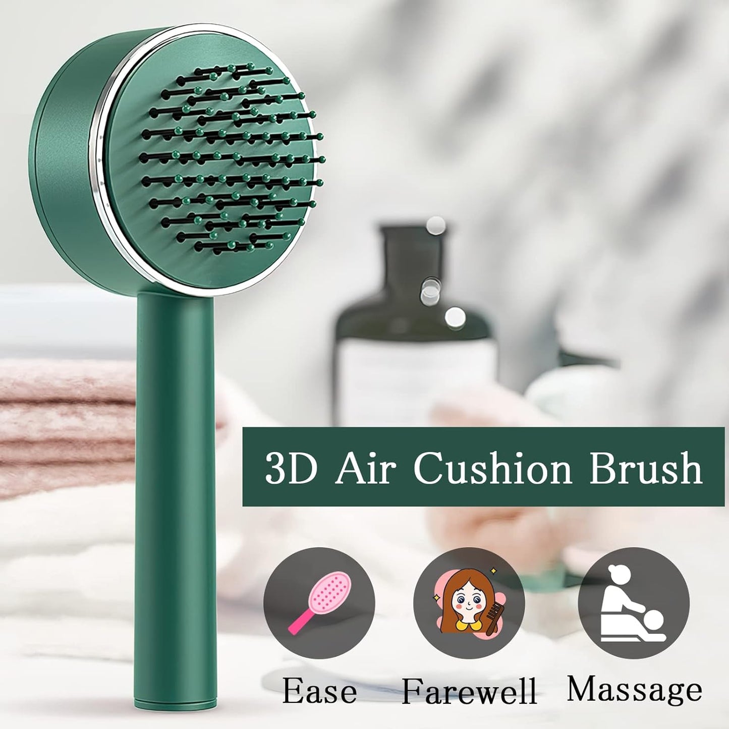 12562 Styling Hair Brush Hairbrushes for Woman Massage Comb Styling Comb Hair Comb for Women Hair Massage Brush Women Hairbrush Airbag Comb Long Handle Utilities Plastic Women's