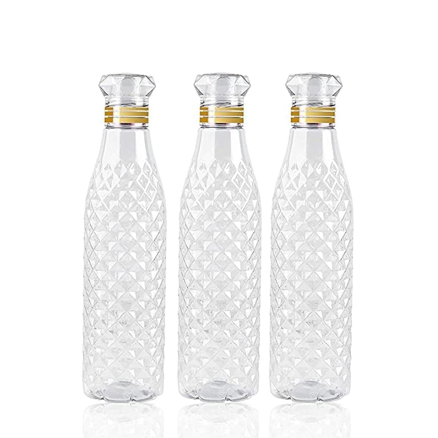 7116 Water Bottle With Diamond Cut Used By Kids, Children's  ( 3 pcs ) DeoDap