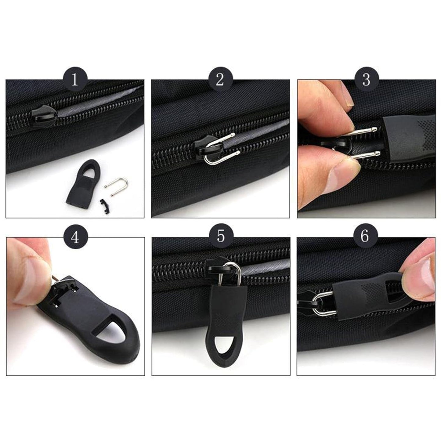 Zipper Pull Tab Zipper Tags Cord Pulls Zipper Extension Zip Fixer for Luggage Suitcase Backpack Jacket Bags Style Metal Zipper Head Zip Fixer Tags Handbag Backpack Plastic (1 Pc)