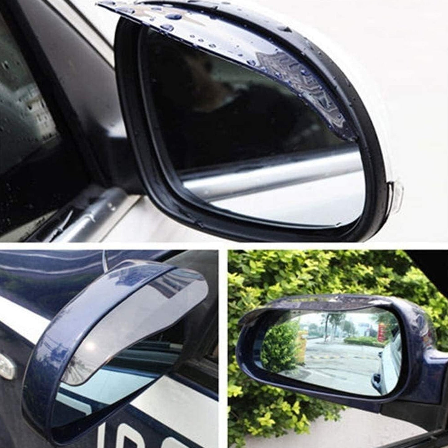 7562 1 Pair Mirror Rain Protector Car Rearview Mirror Rain Blades Car Back Mirror Eyebrow Rain Cover Car Rearview Mirror Eyebrow Covers Flexible Protection Rainproof Decoration Accessories (2 Pcs set)