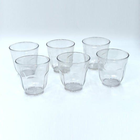 Ganesh Lily break-resistant plastic glass set, 300 ml, set of 6.