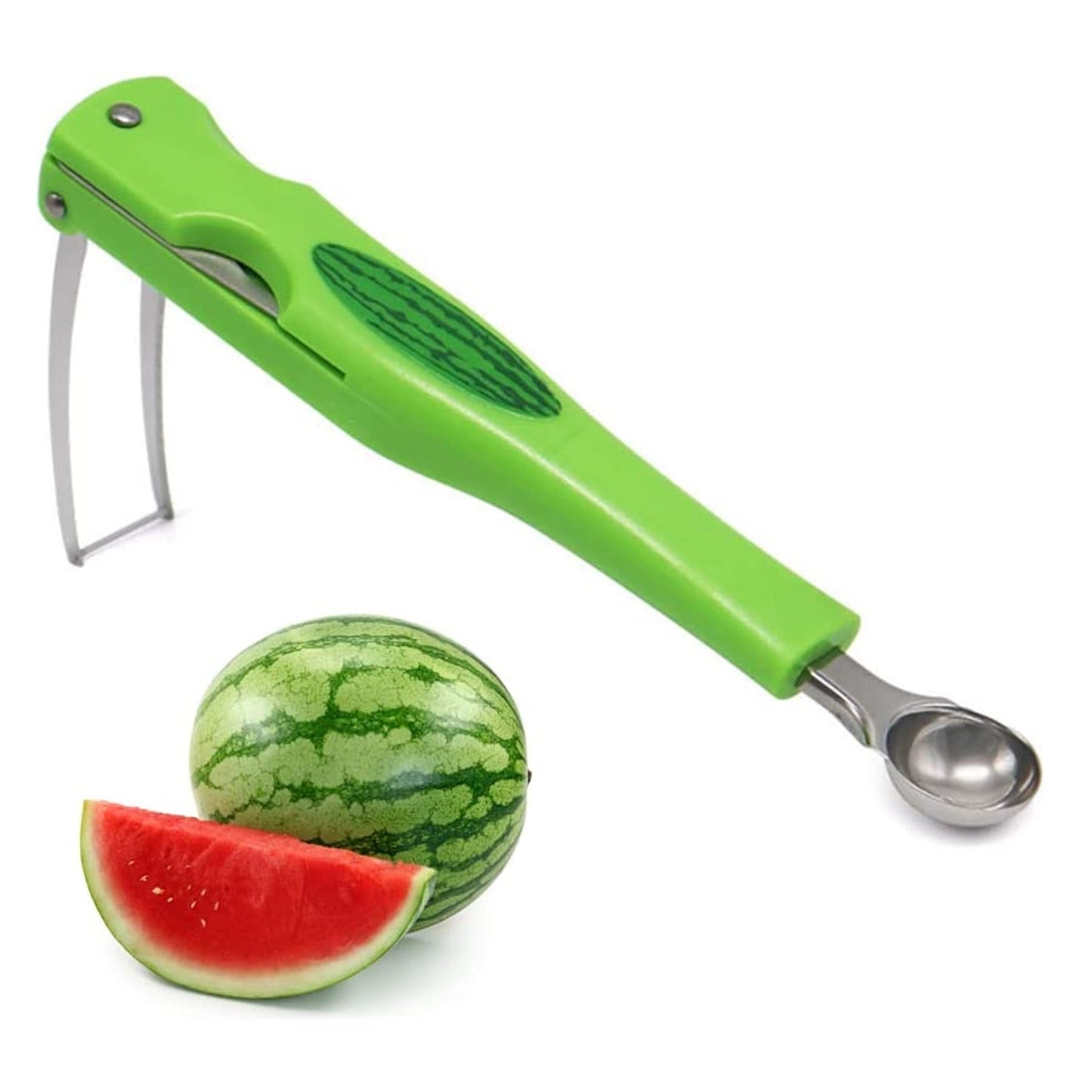 2814 Stainless Steel Fruit Scooper Seed Remover Melon Baller Carving Knife Double Sided Melon Baller for Watermelon Ice Cream. DeoDap