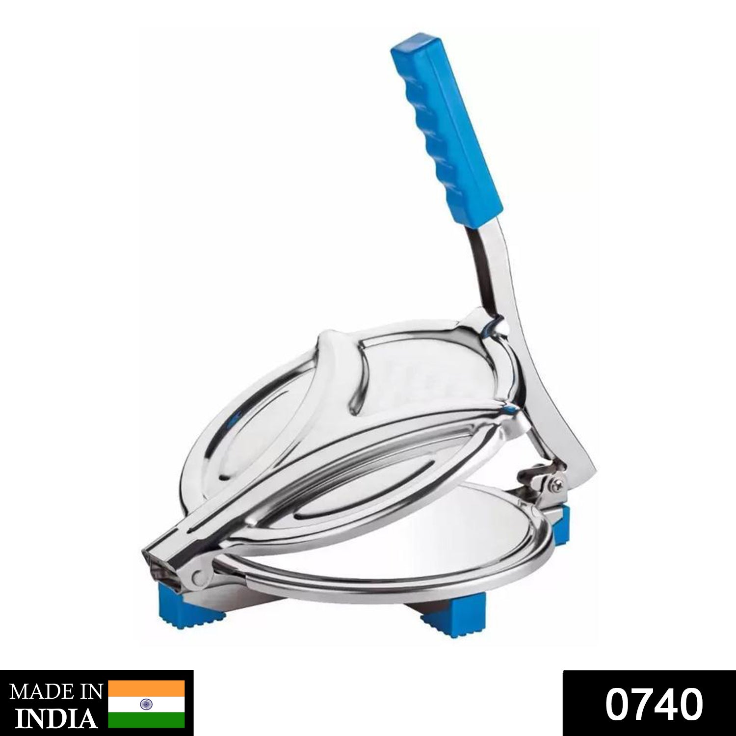 Sturdy stainless steel puri press machine for making puris and papads.