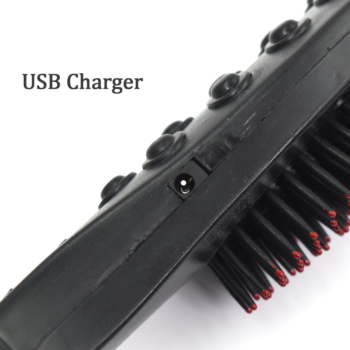 Vibrating electric comb massager for hair and scalp.